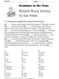тексты для чтения на английском языке в Present Simple English Grammar In The News Robot Runs Away To Be Free Main Grammar Focus Present Simple Mixed Includes Past Tense Http Www Allthingsgrammar