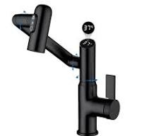 GEOATON Rubinetto da bagno a temperatura intelligente, a maniglia singola,  in rame, finitura opaca nera : Amazon.it: Fai da te