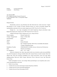 Surat lamaran kerja pabrik garment tulis tangan. 1 Lamaran Pekerjaan To Pt Yongjin Javasuka Garment Ii