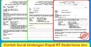 Beberapa contoh undangan rapat rt akan dijabarkan satu persatu, mulai dari yang berbasis online hingga untuk acara tertentu. Download Contoh Surat Undangan Rapat Rt Sederhana Doc