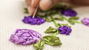 How to embroider flowers on clothes. Hand Embroidery Ribbon Flowers On Clothes Stitching Ideas Youtube