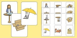 Learn prepositions of place and movement for kids. New Preposition Matching Picture Cards Teacher Made