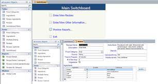 Access Food Recipe Database Management Database Management Access Database Invoice Template