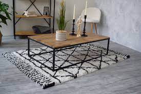 table basse noire rectangle bois et metal vintage kalico table basse table basse fer table basse fer et bois