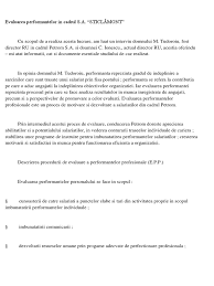 1 si fisa de evaluare a performantelor profesionale individuale pentru personalul de conducere si personalul de executie, conform modelului art. Evaluarea Performantelor In Cadrul S