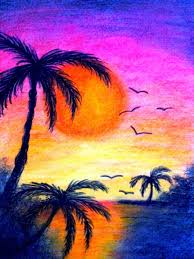 50 beautiful color pencil drawings from. Sunset Drawing With Color Pencil Novocom Top