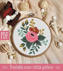 Bird In Hand Village Inn And Suites Promo Code Flower Cross Stitch Pattern Floral Cross Stitch Pattern Etsy Floral Cross Stitch Floral Cross Stitch Pattern Modern Cross Stitch Patterns