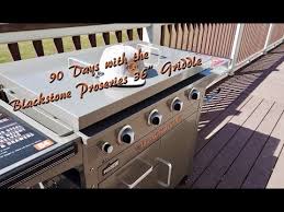 The hard cover includes two brackets to hang the cover off the back of your griddle when not in use. Blackstone 36 Proseries Griddle 90 Day Review Youtube