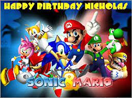 See more ideas about mario cake, hedgehog cake, sonic cake. A4 Sonic The Hedgehog Super Mario Edible Icing Birthday Cake Topper Amazon Co Uk Kitchen Home