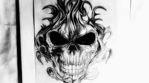 This skull is burning blue! Flaming Skull Tattoo Drawing Novocom Top