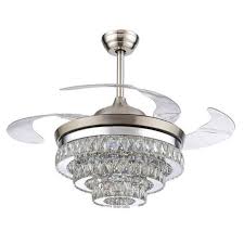 Shop rustic lighting & fans » shop » accessories » ceiling fan accessories » ceiling fan light kits. Rs Lighting 42 Inch Ceiling Fan European Crystal Retractable Ceiling Fan White Light Remote Ceiling Fan Light Kit Ceiling Fan With Light Ceiling Fan Chandelier