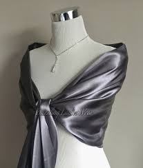 Silver Grey Satin Shawl Large Satin Shawl Wrap Stole Etsy Silver Bridesmaid Dresses Fashion Silver Bridesmaid