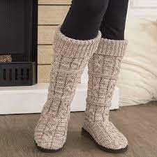 Luk Ees By Muk Luks Women S Knit Boots Beige 8 Walmart Com Walmart Com
