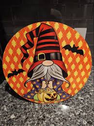 Gnome Halloween Wreath Sign