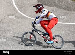 Stefan HEIL of Germany competes in the UCI BMX Supercross World Cup Round 1  at the BMX Olympic Arena