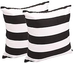 Black And White Accent Pillows Amazon Amazon Com Leaveland White And Black Stripe Set Of 2 18x18 Inch Cotton Linen Square Throw Pillow Case Decorative Square Throw Pillow Slipcovers Throw Pillows
