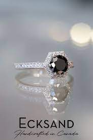 Ecksand Black Diamond Vintage Style Ring Handcrafted In Canada With E Black Diamond Engagement Rings Vintage Black Diamond Ring Engagement Vintage Style Rings