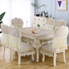For six dining room chairs, i required 2 1/2 yards of 54 width home decorating fabric. European Tablecloth Table Skirt Dining Room Chair Cover Wedding Chair Cover With Lace Seat Covers For Kitchen Chairs Best Price 50a0 Goteborgsaventyrscenter
