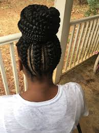 You can go for a simpler version of updo with cornrow braids like in the first photo or more simple big cornrows into a ponytail hairstyles. Feed In Braids Updo Feed In Braid Hair Styles Cornrow Hairstyles