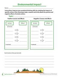 First grade counting and numbers worksheets combine entertainment and numbers into an exciting learning environment. Environmental Impact Worksheet Education Com