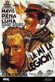 PELICULA : A MI LA LEGION , 1942. DIRECTOR : JUAN DE ORDUÑA. ACTORES : ALFREDO  MAYO , LUIS PEÑA , MANUEL LUNA Stock Photo