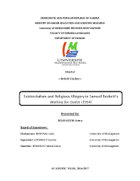 PDF) existentialism and religious allegory in waiting for Godot.pdf