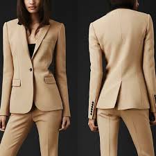 Khaki Women Formal Suits Office Ladies Business Office Work Wear Blazers Pants In 2020 Work Wear Outfits Work Wear Women Suits For Women