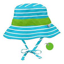 Pălărie De Soare Pentru Copii Spf 50 Reversibilă Aqua Green Stripe Iplay Sun Protection Hat Summer Cap Girl With Hat