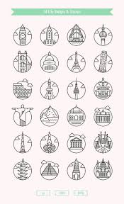 24 City Badges Vector Stamps City Logos Design Instagram Highlight Icons Big Ben Tattoo