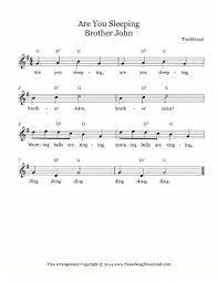 Are You Sleeping Brother John Free Lead Sheet Lyrics And Chords Piano Songs Nursery Rhymes Lyrics