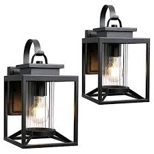 Osimir Outdoor Wall Light 2 Pack Modern Farmhouse Outdoor Wall Sconce Lighting In Black Finish With Cylinder Glass Farmhouse Goals