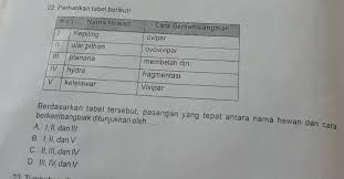 Check spelling or type a new query. 22 Perhatikan Tabel Berikut Nonama Hewancara Berkembangbiakovipar1 Kepitingular Pithonplanariaiv Brainly Co Id