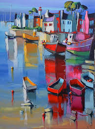 La Bretagne Eric Le Pape Peinture Abstraite De Paysage Peinture Bateau Peinture