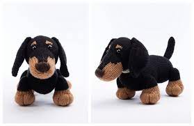 This floppy eared sausage dog is. Knit Dachshund Dog Free Knitting Pattern