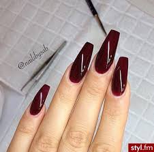 These acrylic nail designs are glamorous and unique, giving you the inspiration you'll need to create 33. Paznokcie Kwadratowe Deep Red Nails Burgundy Nails Classy Nails