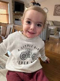 Our littlest was very proud to wear her tractor shirt today & is always so  excited to see all the farmers hard at work in the fields! We hope harvest  wraps up