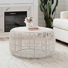White Bamboo Drum Coffee Table Kirklands Drum Coffee Table Coffee Table Living Room Coffee Table