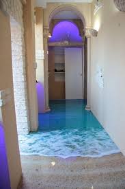 Atau air terjun yang lembut atau ombak laut — sebenarnya, anda dapat memiliki pemandangan lainnya dari rumah cantik: 16 Ide Painting 3d Lantai Rumah Reklame