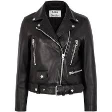 Acne Studios Mock Slim Leather Biker Jacket Size 12 1 800 Liked On Polyvore Featuring Outerwear Black Leather Biker Jacket Leather Jacket Biker Jacket