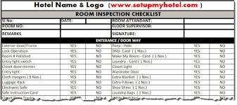 Room Inspection Checklist Housekeeping