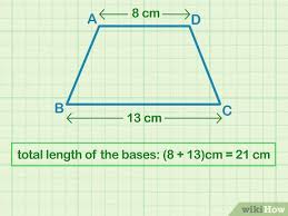 Side (base) of an isosceles trapezoid if you know other base and midline of a trapezoid. How To Calculate The Area Of A Trapezoid 8 Steps With Pictures