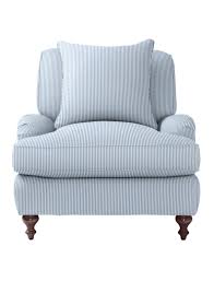 Striped red white beach chair on white background. Blue White Stripe English Roll Arm Chair Miramar Serena Lily Katie Considers