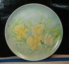 Holiday China Made In Germany Green Plate With Yellow Flowers Good Condition Ebay Green Plates Holiday China Yellow Flowers