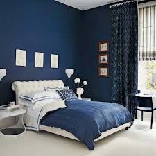 Vibrant white and navy blue bedroom. Bedroom Interior Design Blue And White
