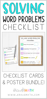 Solving Word Problems Step By Step Checklist Anchor Chart This Can Be Used In All Grades A Great To Solving Word Problems Math Word Problems Word Problems