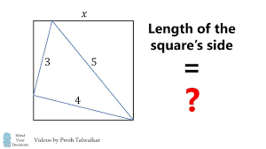 What Is The Length Of The Square S Side Math Genius Math Riddles Learning Mathematics
