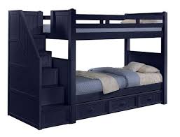 Twin over full bunk bed frame for kids, mission style wood twin over full size bed frame with stairs and storage. Shop Totally Kids Annapolis Blue Bunk Beds With Stairs