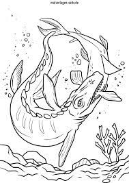 These alphabet coloring sheets will help little ones identify uppercase and lowercase versions of each letter. Coloring Page Mosasaurus Marine Dinosaur Free Dino Coloring Pages