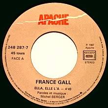 Topsifyfr.lnk.to/chansonsfrancaisesdelegendely écoutez le best of de france gall ici : Ella Elle L A Wikipedia