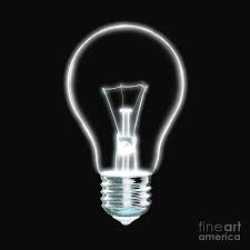 Outline Of Glowing White Light Bulb On Black Background Photograph By Phill Thornton